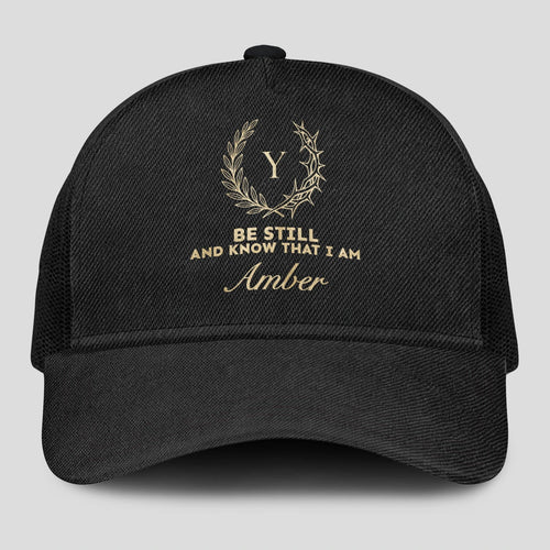 Be Still And Know That I Am Name Black Mesh Cap AMBER 13K1 C202PF