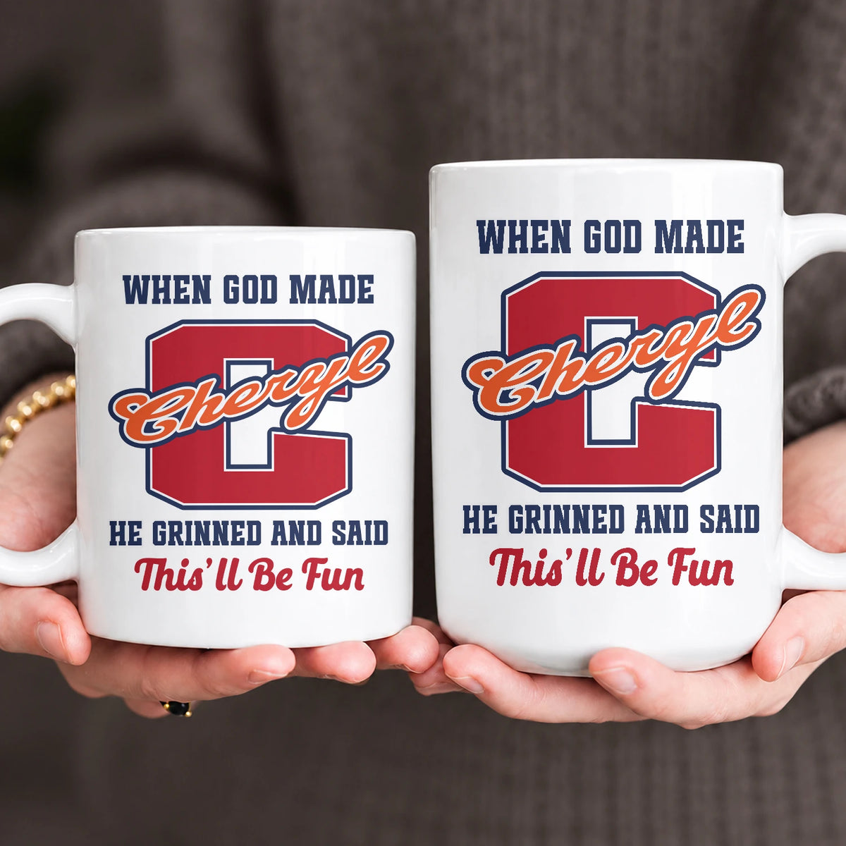 When God Made Your Name Personalized Baseball Mug CHERYL 13K1 MG07