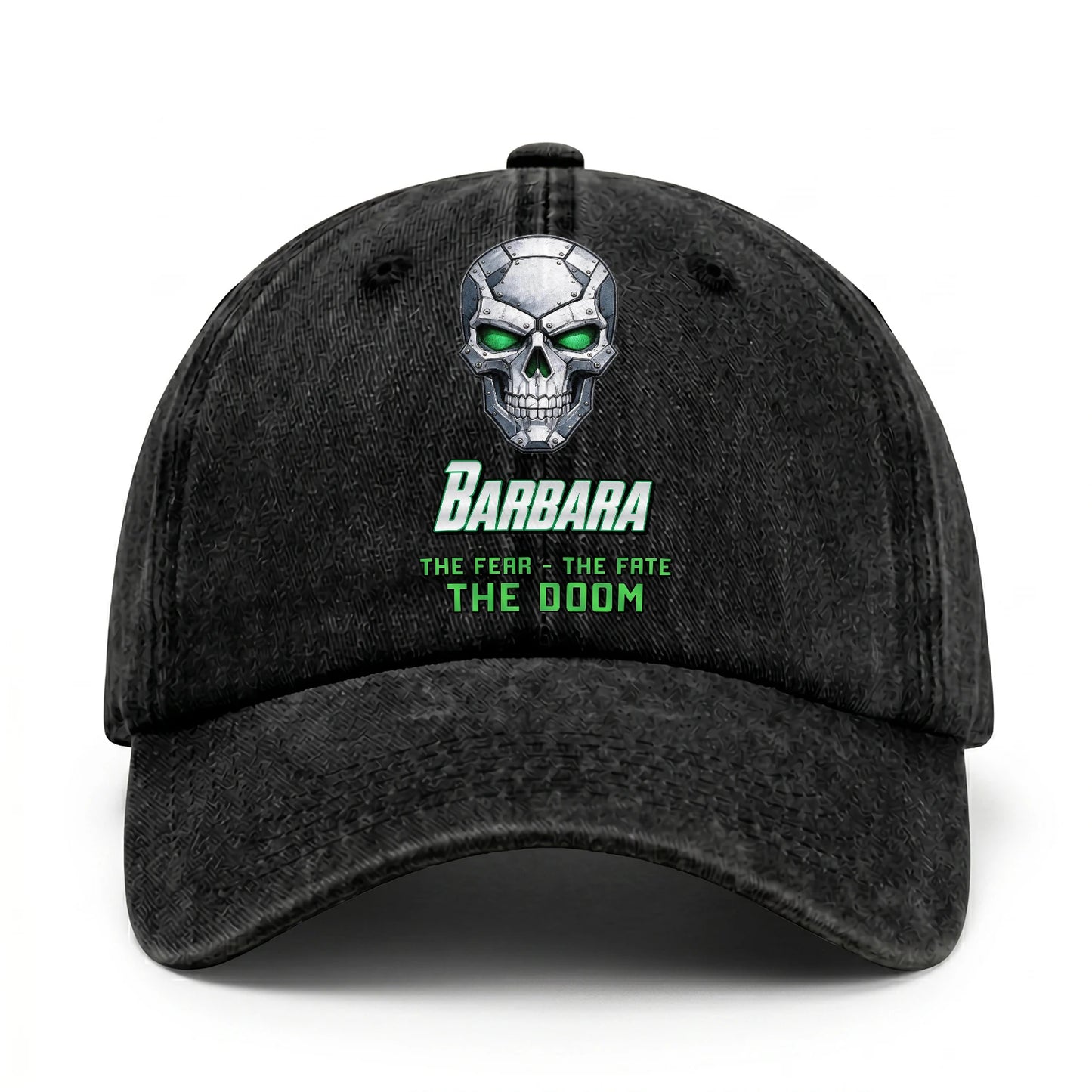The Fear The Fate The Doom Skull Washed Cap BARBARA 13K1 C99PF