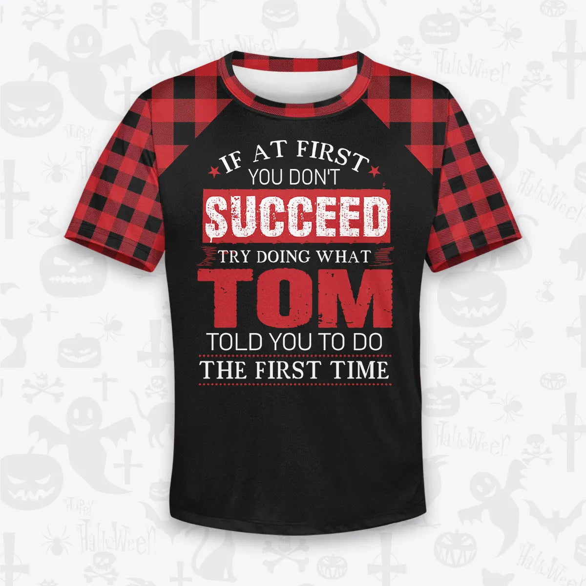 TOM Buffalo Plaid Pajamas Set Tshirt & Pants 13K1-EV2