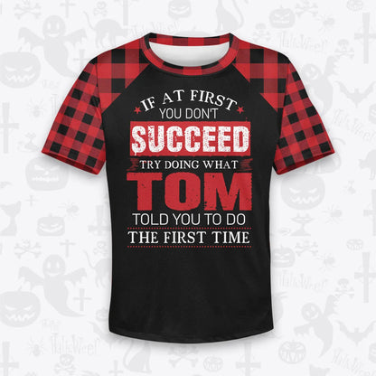 TOM Buffalo Plaid Pajamas Set Tshirt & Pants 13K1-EV2