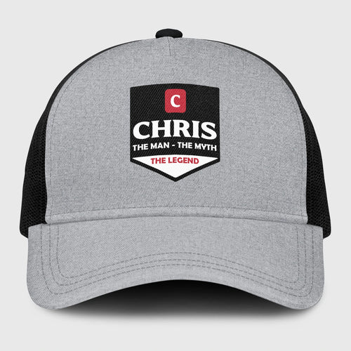 The Man The Myth The Legend Gray Mesh Cap CHRIS 13K1 C189PF