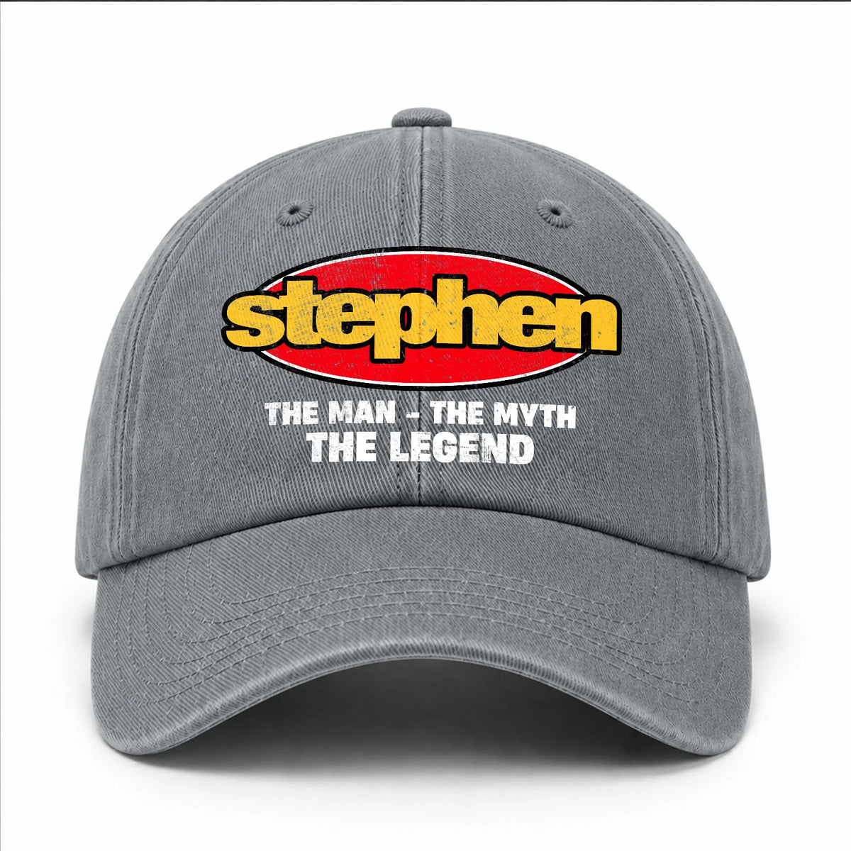 The Man The Myth The Legend Vintage Logo Washed Cap STEPHEN 13K1 C162PF