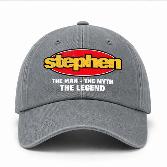 The Man The Myth The Legend Vintage Logo Washed Cap STEPHEN 13K1 C162PF