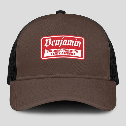 The Man The Myth The Legend Red Logo Brown Mesh Cap BENJAMIN 13K1 C203PF