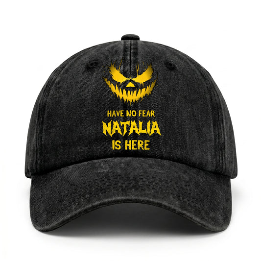 Have No Fear Your Name Is Here Jack O' Lantern Washed Cap NATALIA 13K1 C135PF