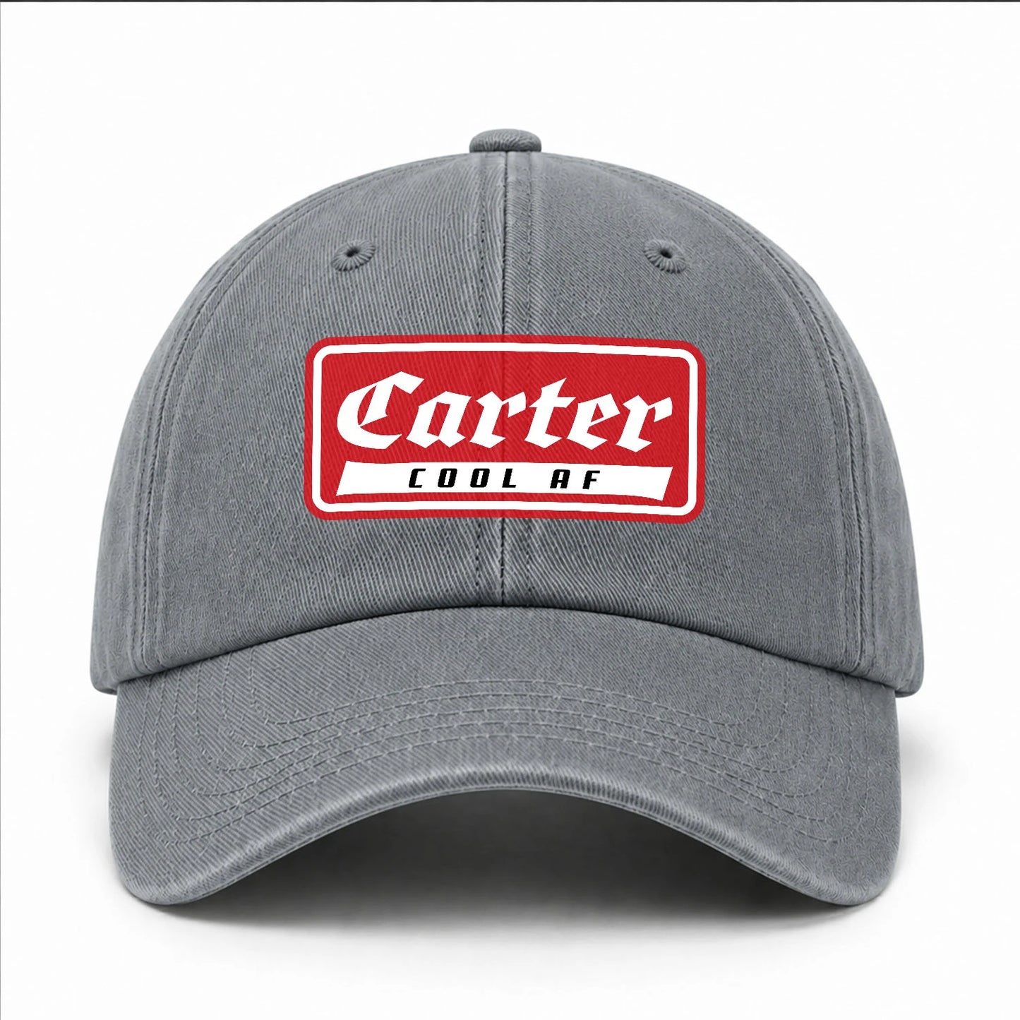 Your Name Cool Af Red Logo Funny Washed Cap CARTER 13K1 C79PF