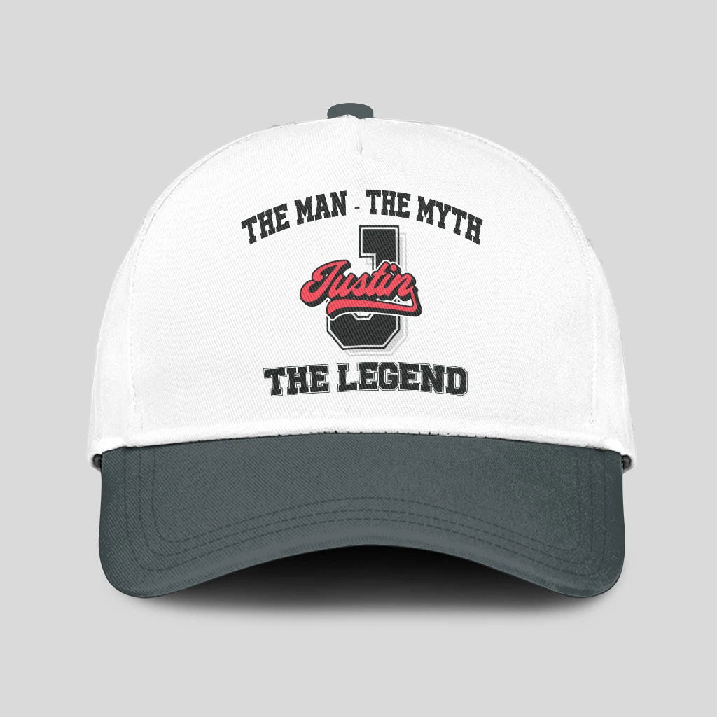 The Man The Myth The Legend Custom Initial Letter And Name Cap JUSTIN 13K1 C38PF