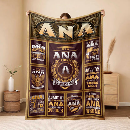 ANA Personalized Blanket | Custom Name Cozy Throw Gift 13K1-BK4