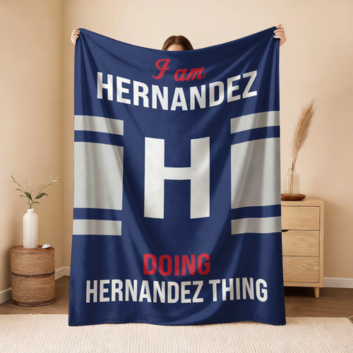 I'm Name Doing Name Things Navy Fleece Blanket HERNANDEZ 13K1 BK51