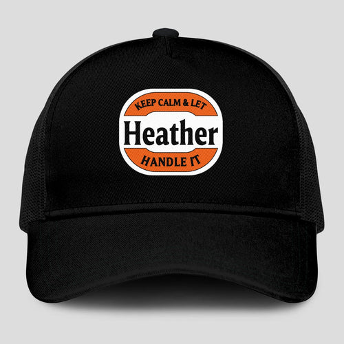Keep Calm & Let Your Name Handle It Black Mesh Cap HEATHER 13K1 C199PF
