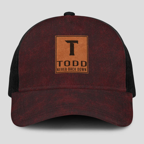 Never Back Down Burgundy And Black Mesh Cap TODD 13K1 C208PF