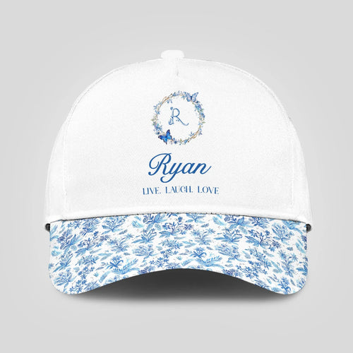 Live Laugh Love Blue Flowers Cap RYAN 13K1 C50PF