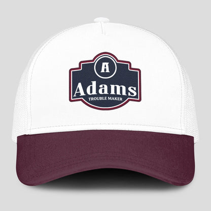 Trouble Maker Burgundy And White Funny Mesh Cap ADAMS 13K1 C201PF