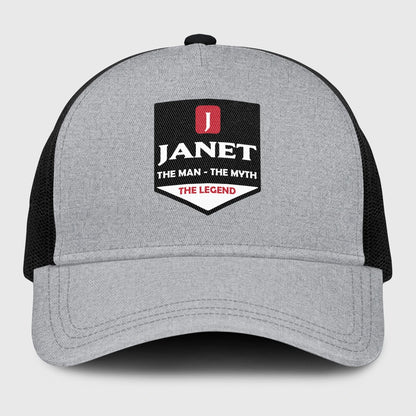The Man The Myth The Legend Gray Mesh Cap JANET 13K1 C189PF
