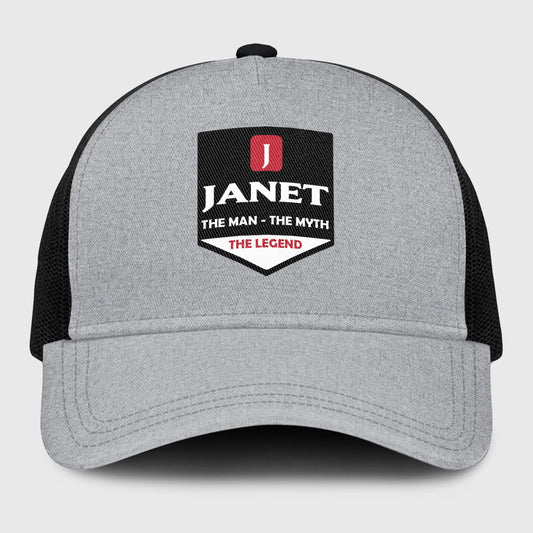 The Man The Myth The Legend Gray Mesh Cap JANET 13K1 C189PF