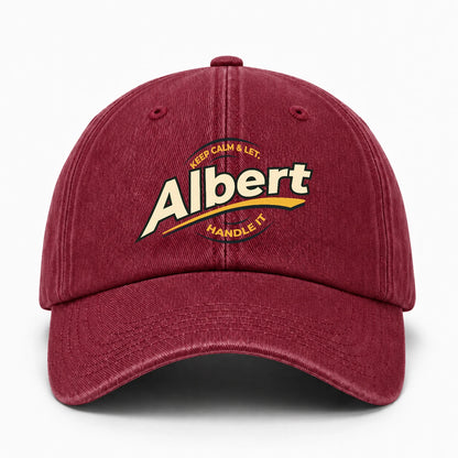 Keep Calm & Let Your Name Handle It Burgundy Washed Cap ALBERT 13K1 C105PF