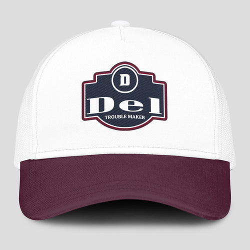 Trouble Maker Burgundy And White Funny Mesh Cap DEL 13K1 C201PF