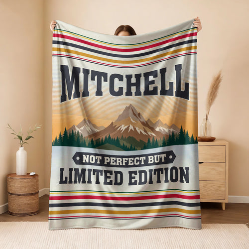 Not Perfect But Limited Edition Vintage Mountain Fleece Blanket MITCHELL 13K1 BK45