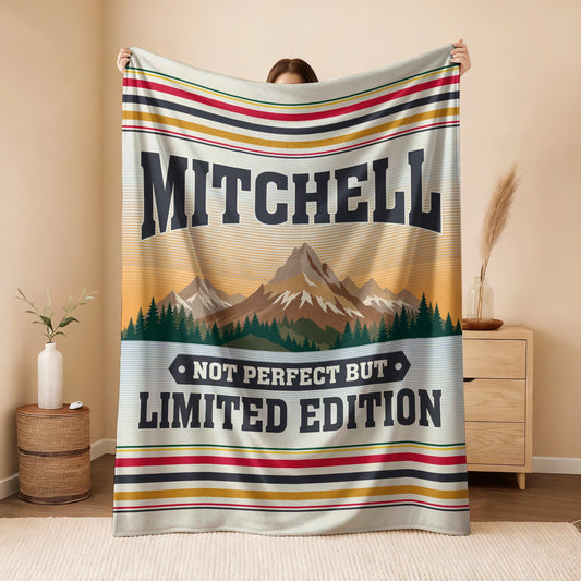 Not Perfect But Limited Edition Vintage Mountain Fleece Blanket MITCHELL 13K1 BK45