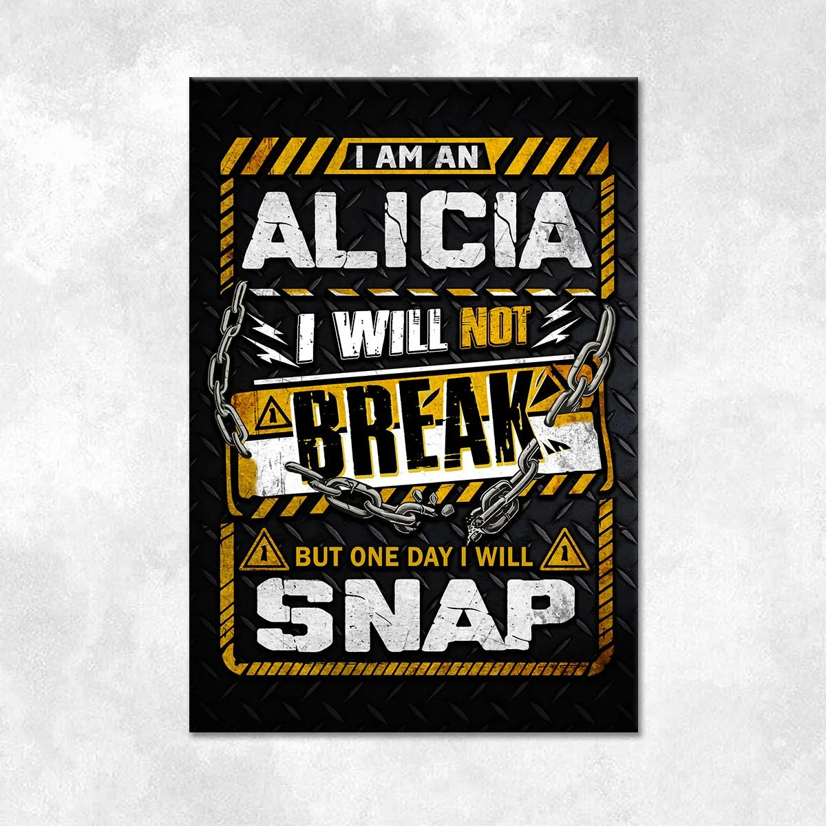 ALICIA Motivational Rug – Black & Yellow Quote Carpet for Living Room 13K1-AR1