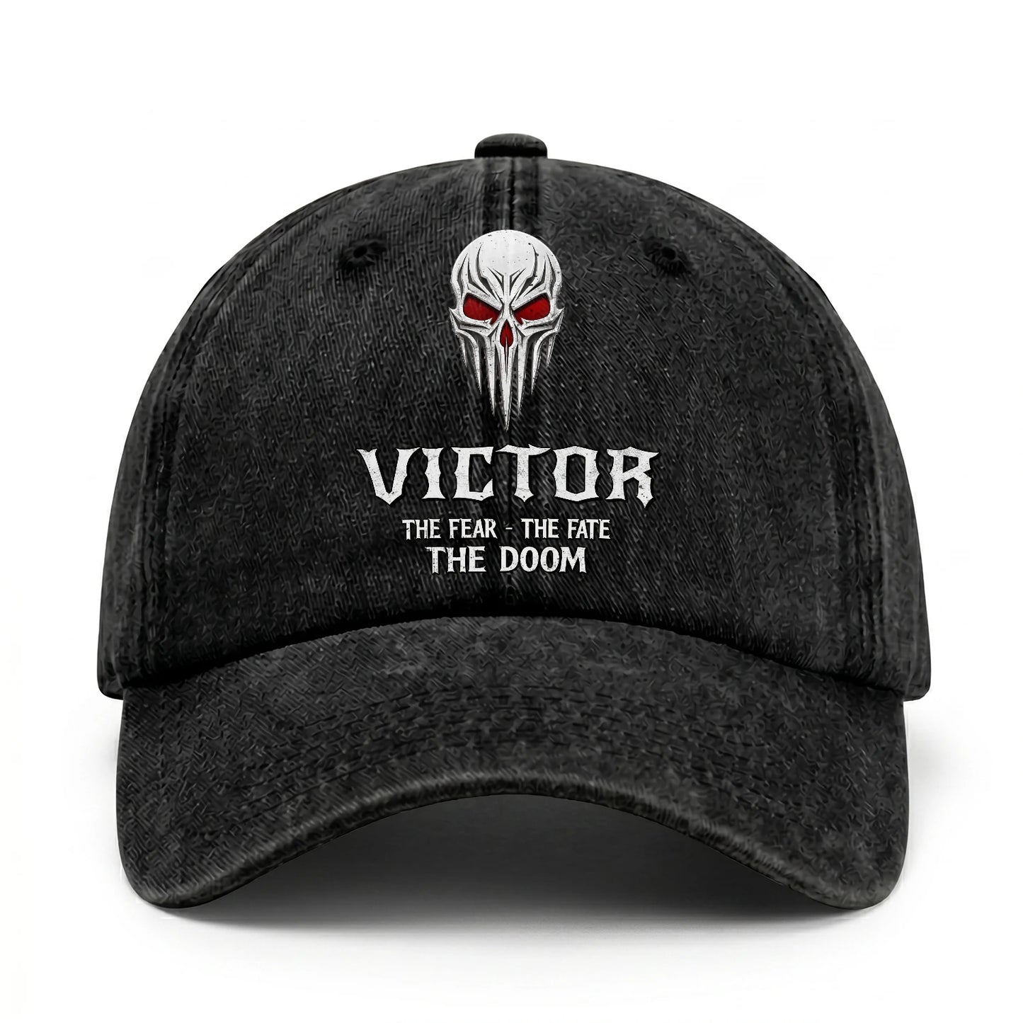 Your Name The Fear The Fate The Doom Skull Washed Cap VICTOR 13K1 C98PF