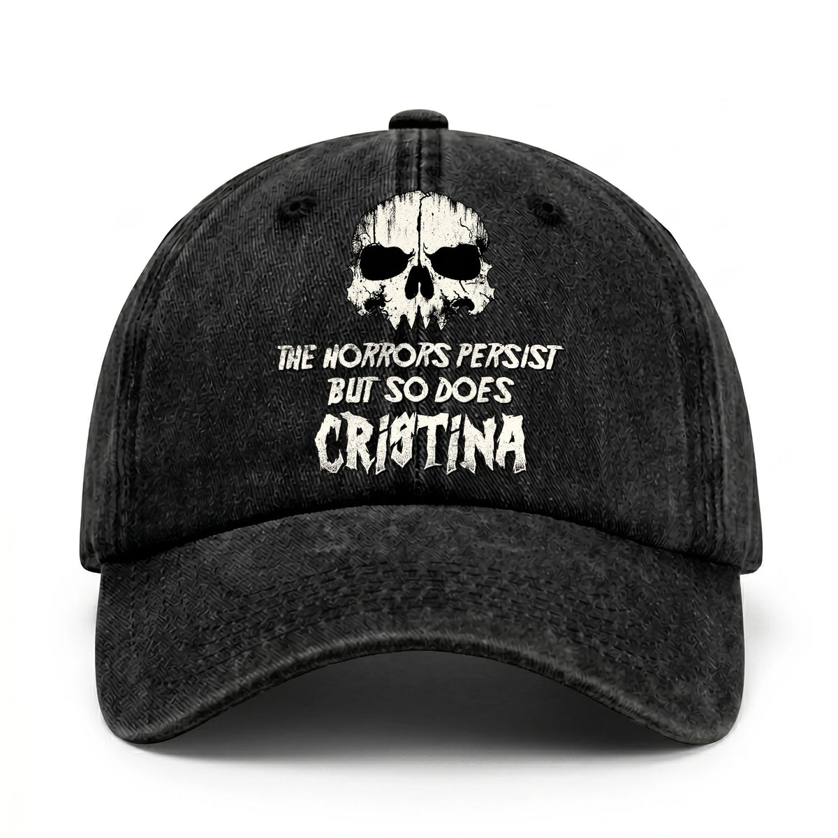 The Horrors Persist But So Does Your Name Cool Skull Washed Cap CRISTINA 13K1 C134PF
