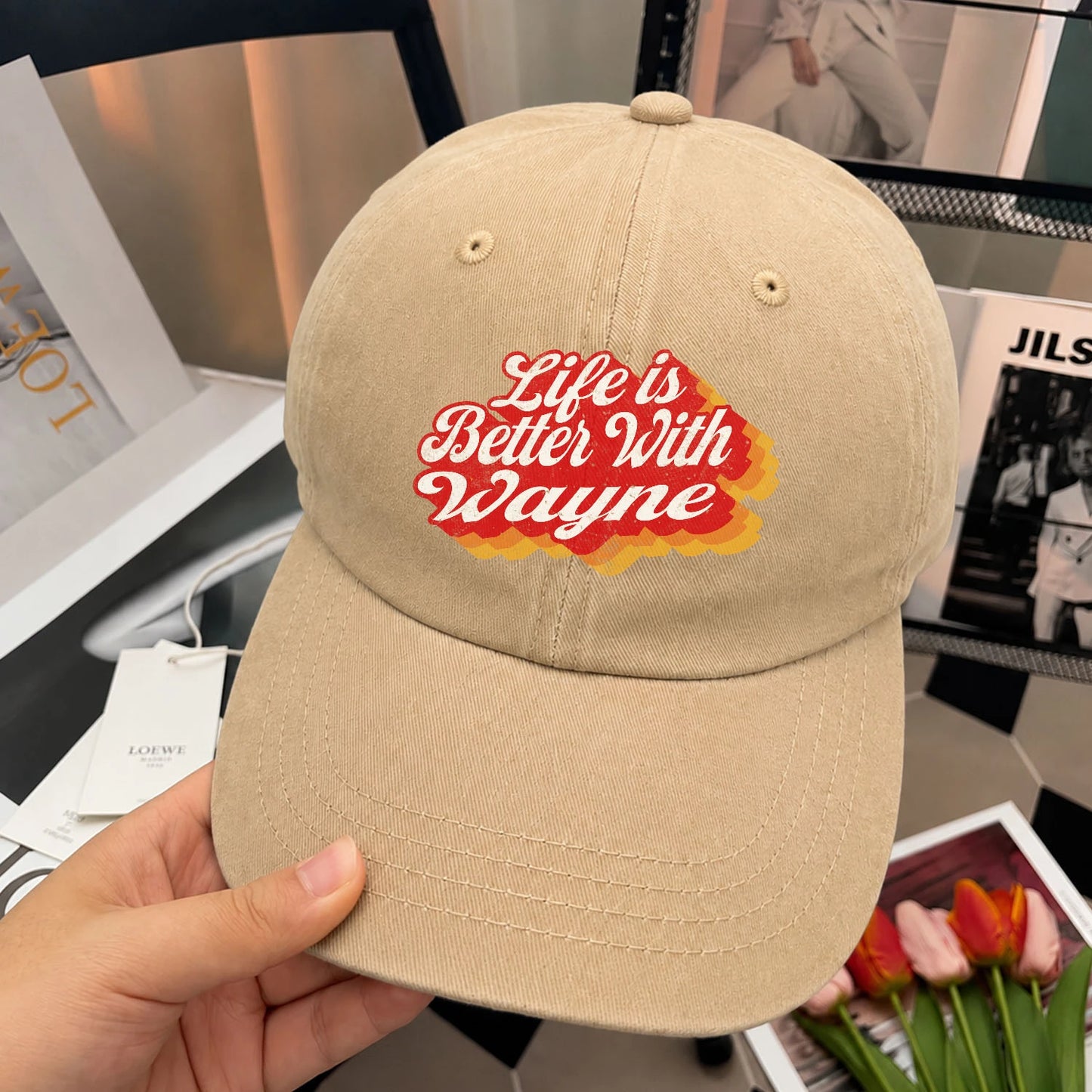 Life Is Better With Your Name Vintage Washed Cap WAYNE 13K1 C67PF