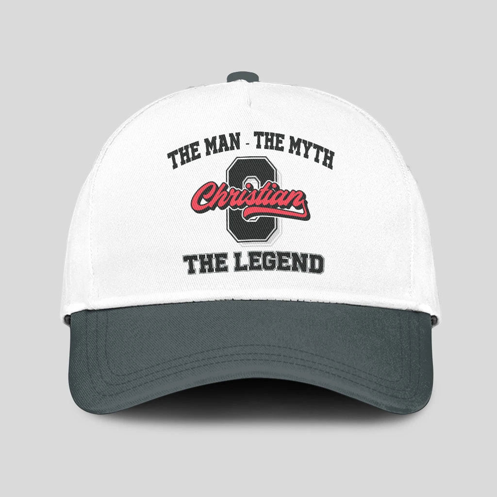 The Man The Myth The Legend Custom Initial Letter And Name Cap CHRISTIAN 13K1 C38PF