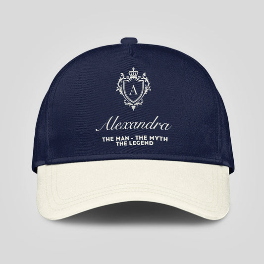 The Man The Myth The Legend Navy And Beige Cap ALEXANDRA 13K1 C145PF