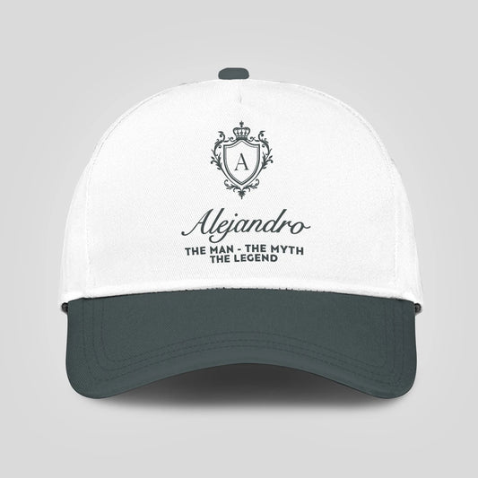 The Man The Myth The Legend Elegant Gray And White Cap ALEJANDRO 13K1 C170PF