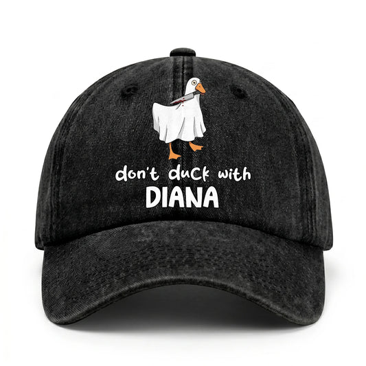 Don't Duck With Your Name Funny Washed Cap DIANA 13K1 C129PF