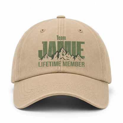 Team Your Name Lifetime Member Mountain Cap JAMIE 13K1 C58PF