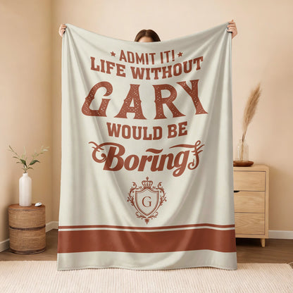 Life Without Your Name Would Be Boring Cream Terracotta Blanket GARY 13K1 BK24