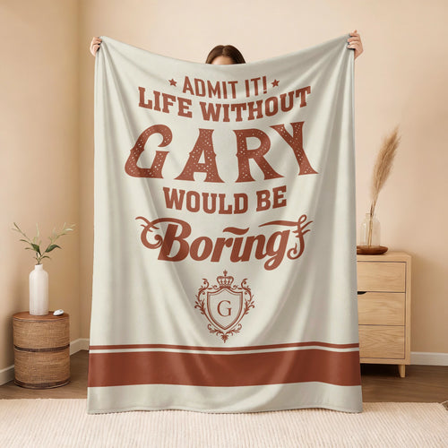 Life Without Your Name Would Be Boring Cream Terracotta Blanket GARY 13K1 BK24