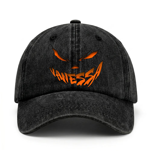 Stay Hungry Pumpkin Chasing Ghosts Funny Washed Cap VANESSA 13K1 C101PF