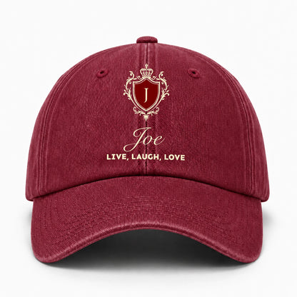 Live Laugh Love Elegant Burgundy Washed Cap JOE 13K1 C89PF