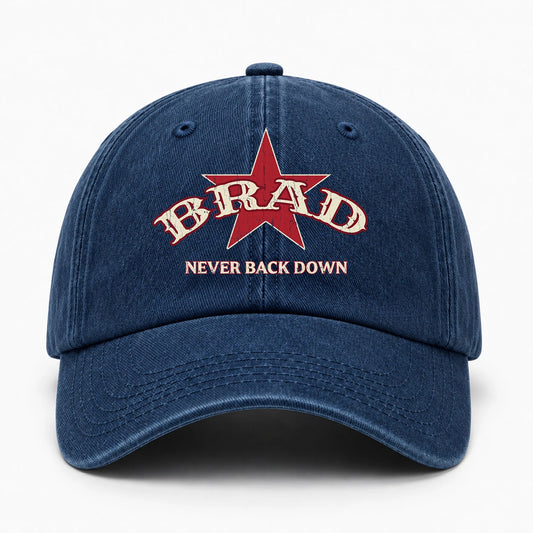 Never Back Down Western Blue Denim Cap BRAD 13K1 C61PF