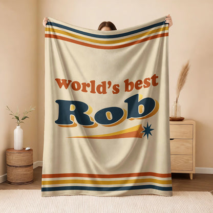 World's Best Your Name Retro Fleece Blanket ROB 13K1 BK64