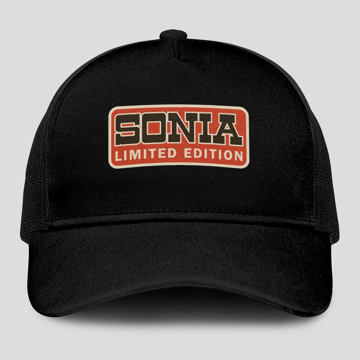 Limited Edition Red Logo Black Mesh Cap SONIA 13K1 C215PF