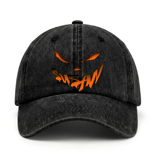 Stay Hungry Pumpkin Chasing Ghosts Funny Washed Cap SUSAN 13K1 C101PF