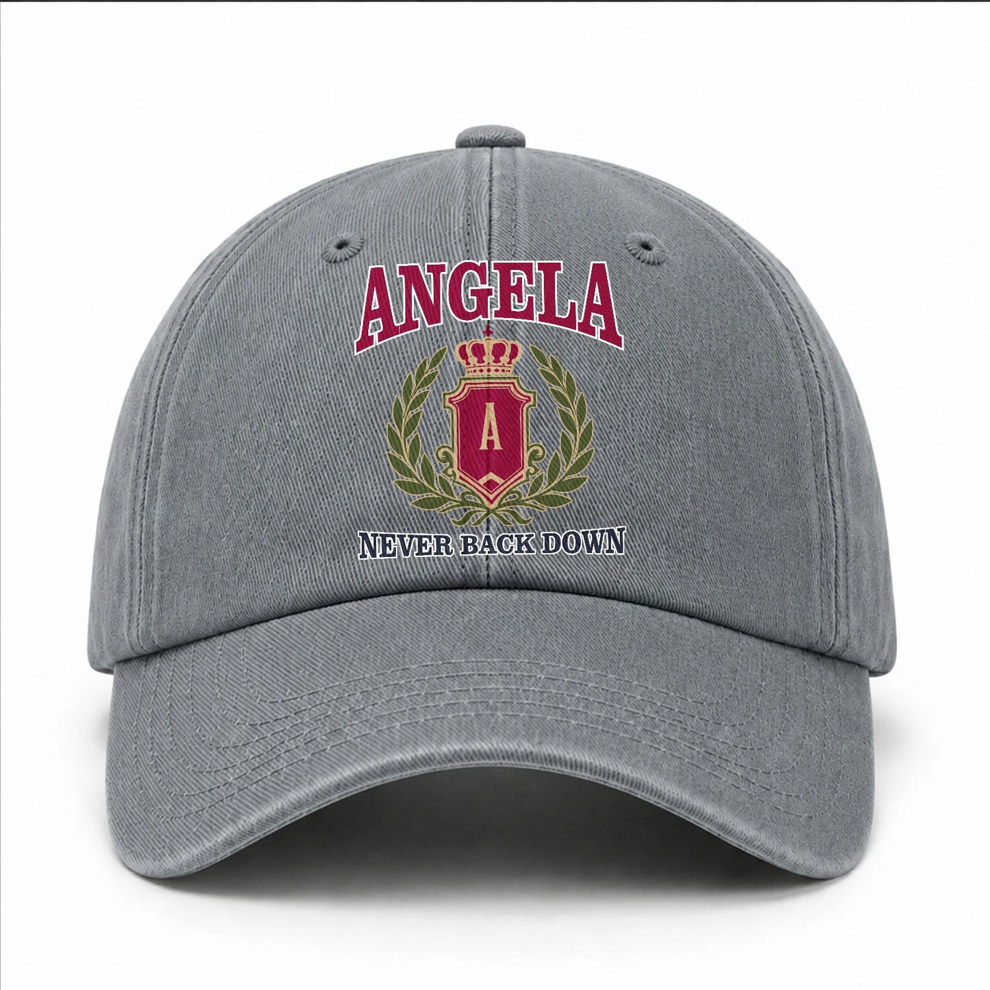 Your Name Never Back Down Royal Washed Cap ANGELA 13K1 C77PF