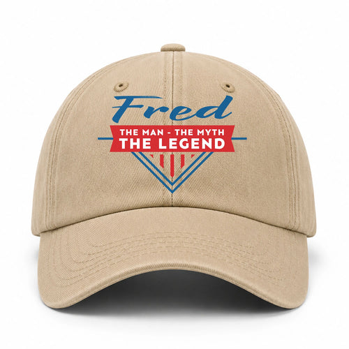 The Man The Myth The Legend Logo Washed Cap FRED 13K1 C37PF