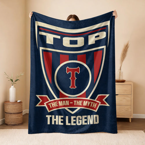 The Man The Myth The Legend Blue Burgundy Baseball Blanket TOP 13K1 BK18