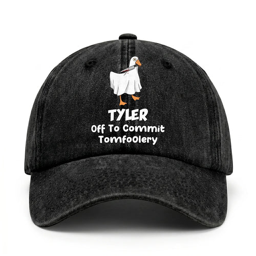 Off To Commit Tomfoolery Funny Goose Washed Cap TYLER 13K1 C131PF
