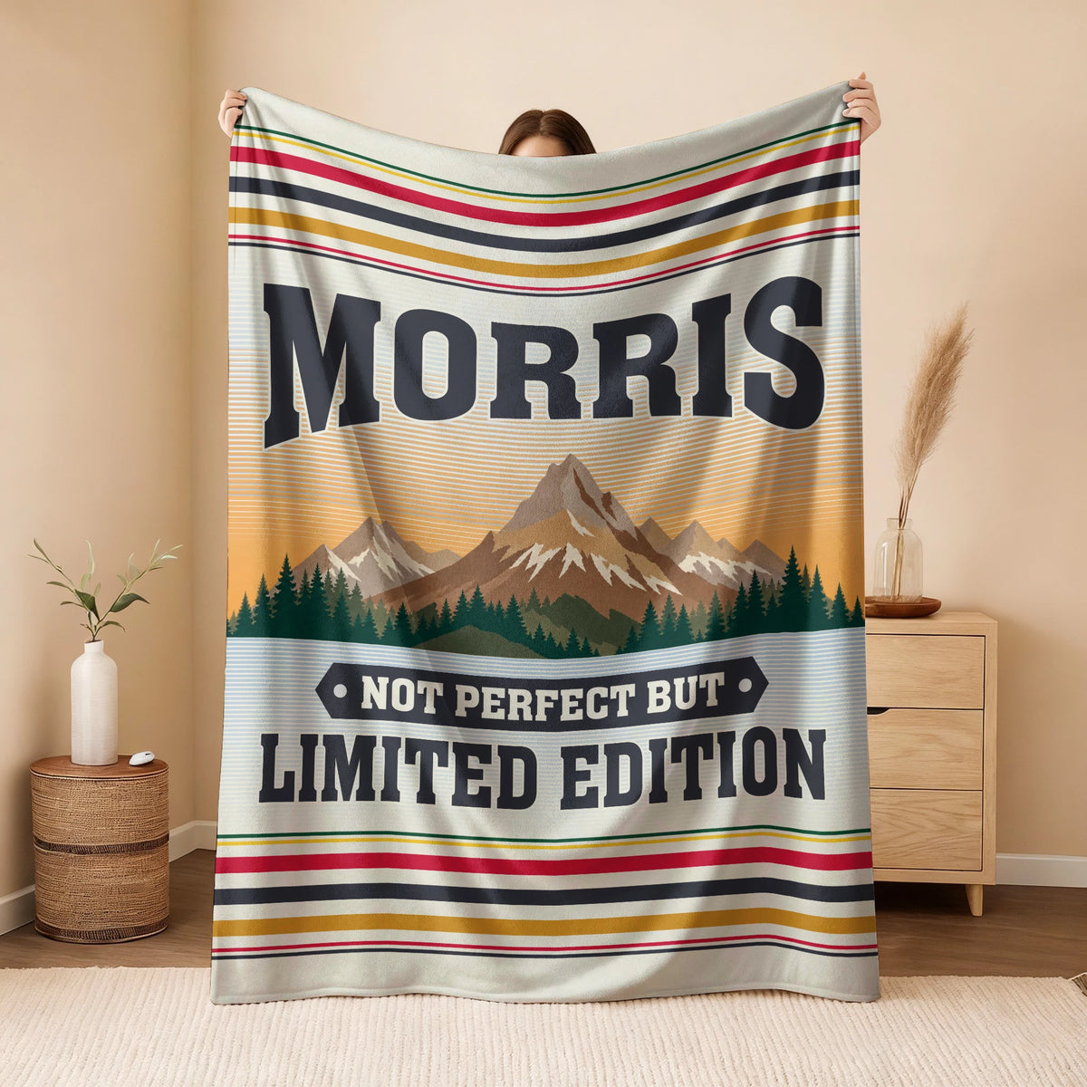 Not Perfect But Limited Edition Vintage Mountain Fleece Blanket MORRIS 13K1 BK45
