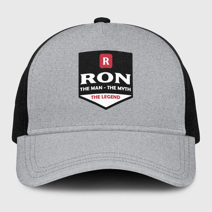 The Man The Myth The Legend Gray Mesh Cap RON 13K1 C189PF