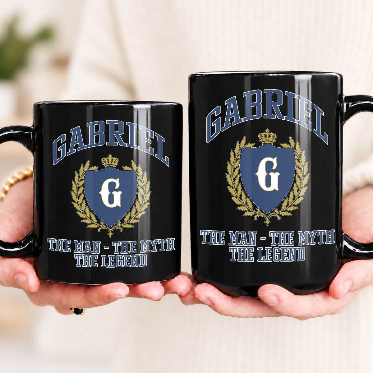 The Man The Myth The Legend Blue And Yellow Logo Mug GABRIEL 13K1 MG24