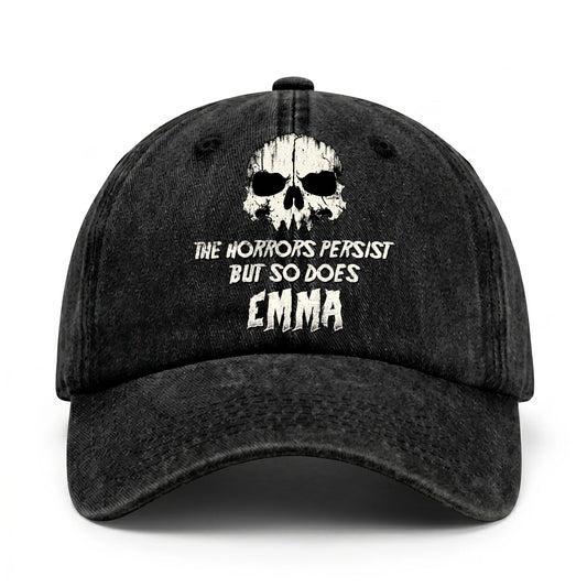 The Horrors Persist But So Does Your Name Cool Skull Washed Cap EMMA 13K1 C134PF
