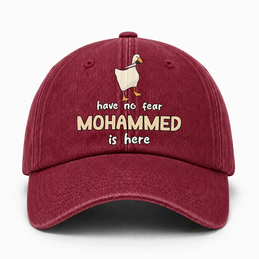 Have No Fear Your Name Is Here Funny Goose Burgundy Washed Cap MOHAMMED 13K1 C127PF